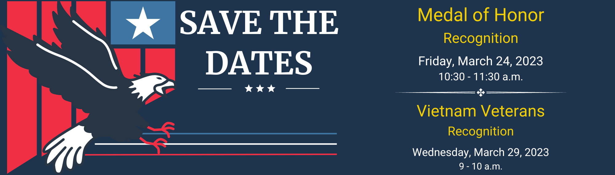 Navy "Save the Date" banner image.