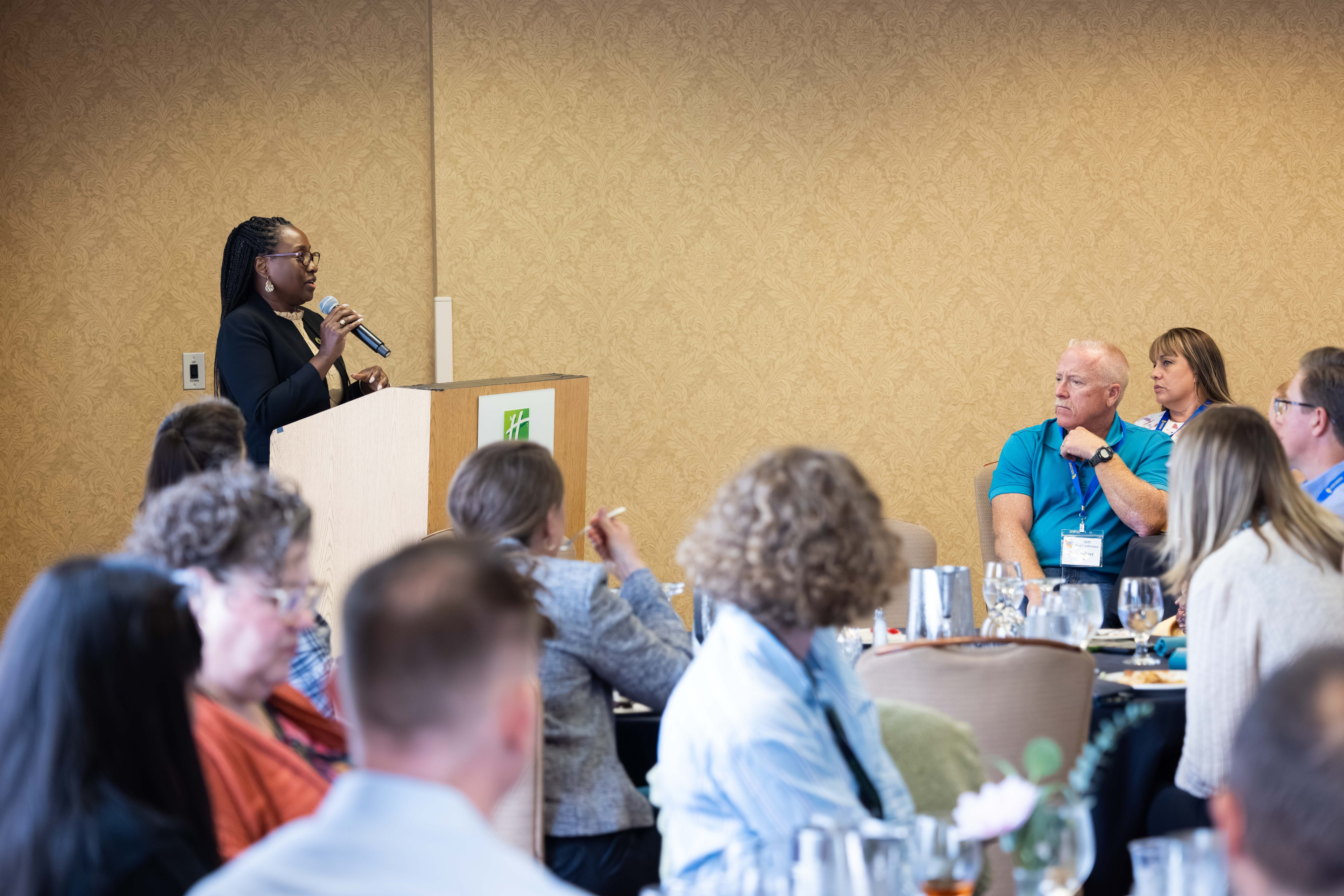 Assemblymember Rhodesia Ransom speaking at a California Ag Commissioner Conference.