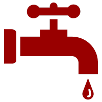 Faucet with water icon