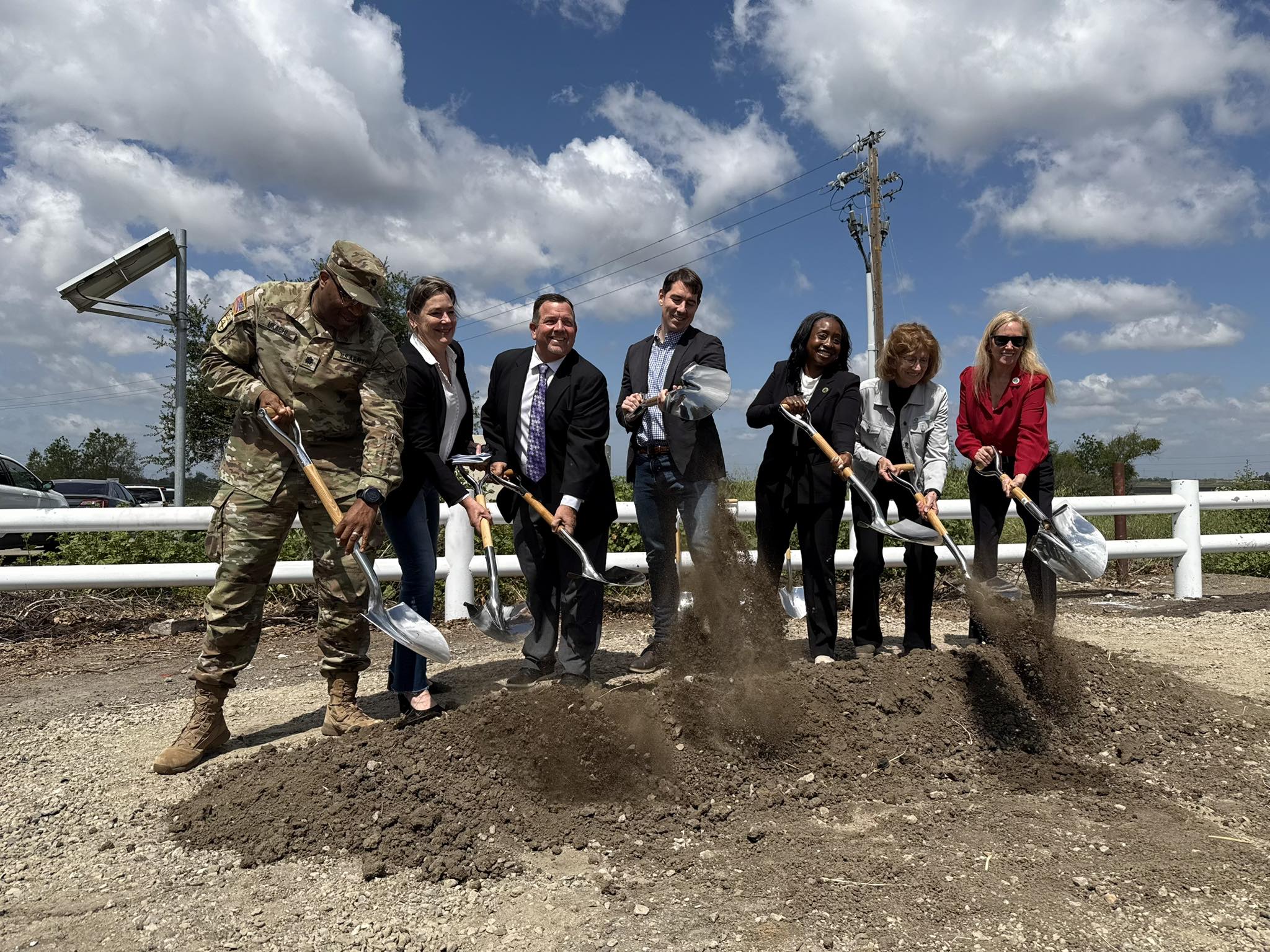 Assemblymember Rhodesia Ransom and other San Joaquin County leaders during the shovel ceremony
