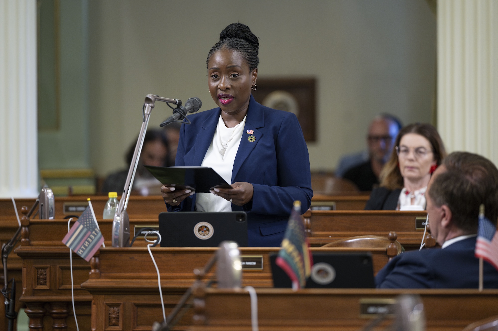 Assemblymember Rhodesia Ransom speaking during floor session.