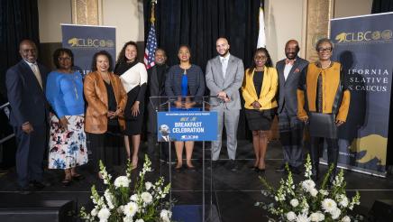 California Legislative Black Caucus poses in a group photo at the MLK Brunch Reception