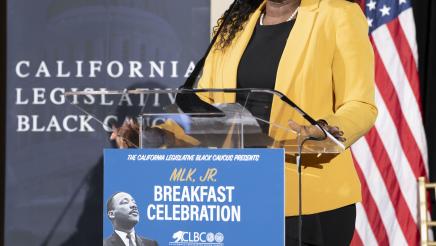 Assemblymember Ransom delivers speech at the California Legislative Black Caucus's MLK Brunch Reception