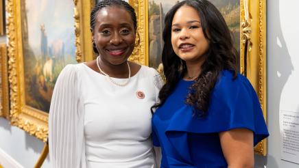Assemblymember Rhodesia Ransom and event attendee
