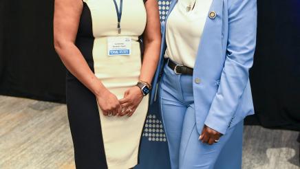 Assemblymember Rhodesia Ransom and Carmelitha Bordelon-Taylor at the California Water Association Symposium, The Price of a Drop.