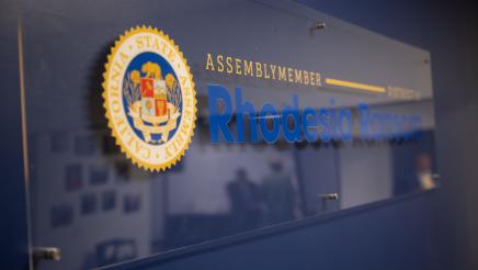 Acrylic office sign for Assemblymember Rhodesia Ransom, California State Assembly District 1