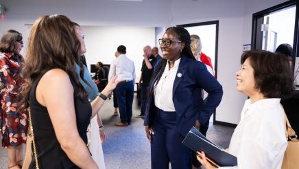 Community members from Stockton, Tracy, and Mountain House meeting with Assemblymember Rhodesia Ransom during Open House