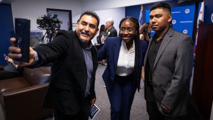 Community members from Stockton, Tracy, and Mountain House meeting with Assemblymember Rhodesia Ransom during Open House