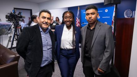 Community members from Stockton, Tracy, and Mountain House meeting with Assemblymember Rhodesia Ransom during Open House