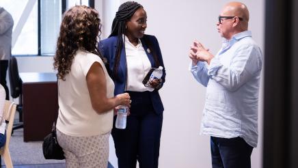 Community members from Stockton, Tracy, and Mountain House meeting with Assemblymember Rhodesia Ransom during Open House