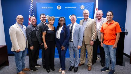 Assemblymember Rhodesia Ransom with San Joaquin County leaders during District 13 Open House in District 13.