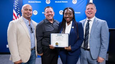 Assemblymember Rhodesia Ransom with San Joaqui County Board of Supervisors and District Attorney during ribbon cutting ceremony at District 13 Open House in District 13.