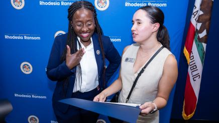 Assemblymember Rhodesia Ransom with Congressman's office. 