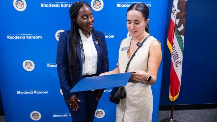 Assemblymember Rhodesia Ransom with Congressman's office. 