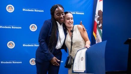 Assemblymember Rhodesia Ransom with Congressman's office. 